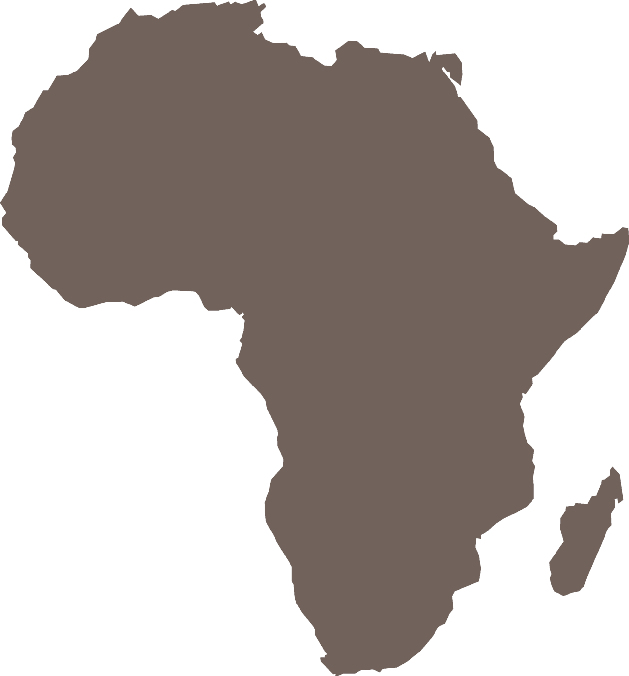 Outline of the African continent